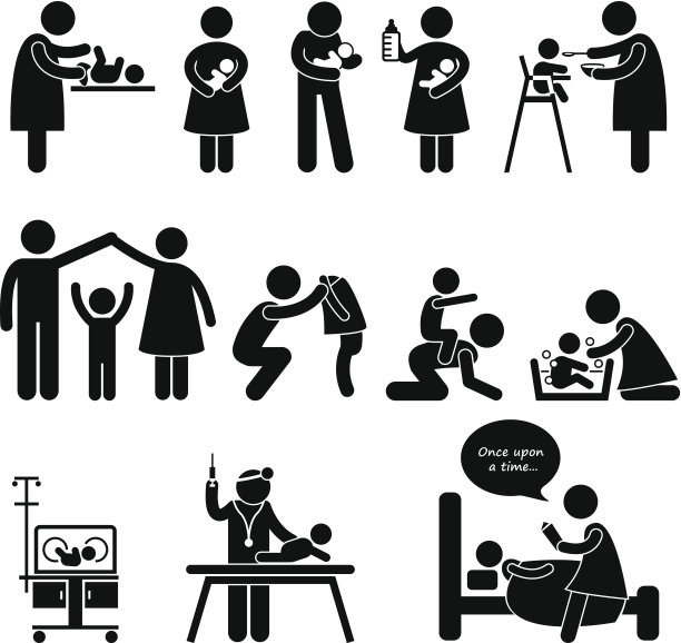 婴儿护理象形图图片下载