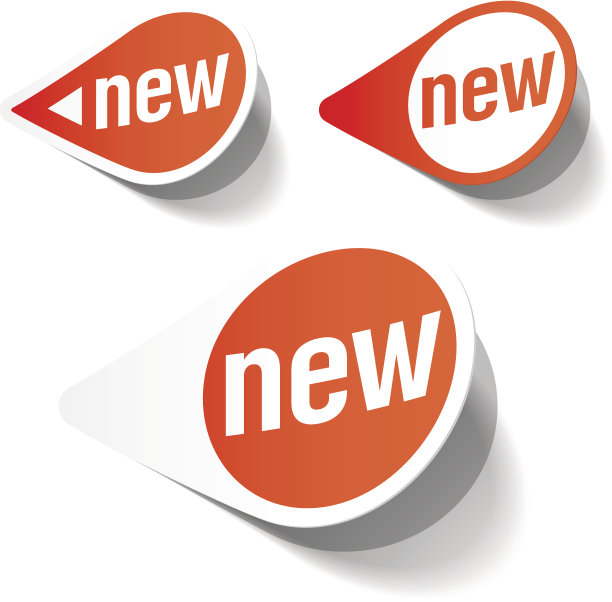 三个不同的标签，红色和白色表示新的图片下载