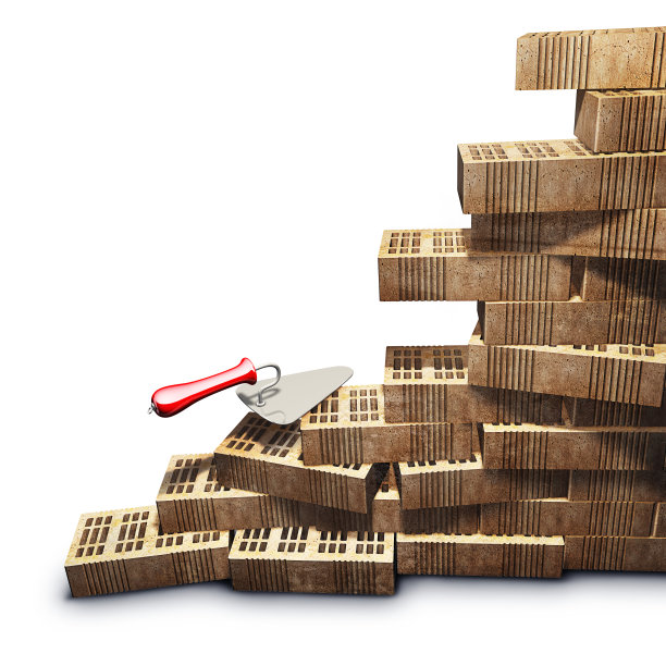 泥铲和砖墙施工图片下载