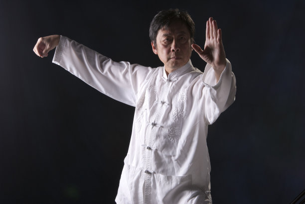 做太极姿势的武术艺术家图片下载