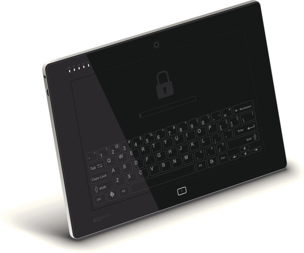 PC平板电脑左侧视图与虚拟键盘图片下载