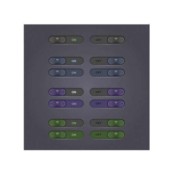 一组切换按钮。开关和酒杯图片下载