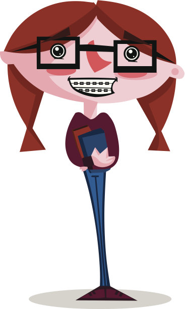 拿着书的书呆子女孩图片下载