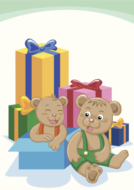 熊和礼物图片下载
