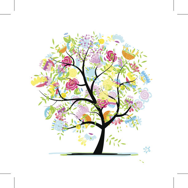 为您设计的花树草图图片下载