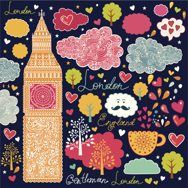 向量模式与伦敦的符号图片下载
