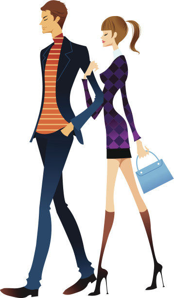 年轻夫妇散步图片下载