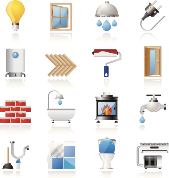 建筑和家居装修图标图片下载