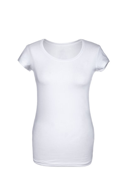 中空女性t恤，孤立在白色背景图片下载