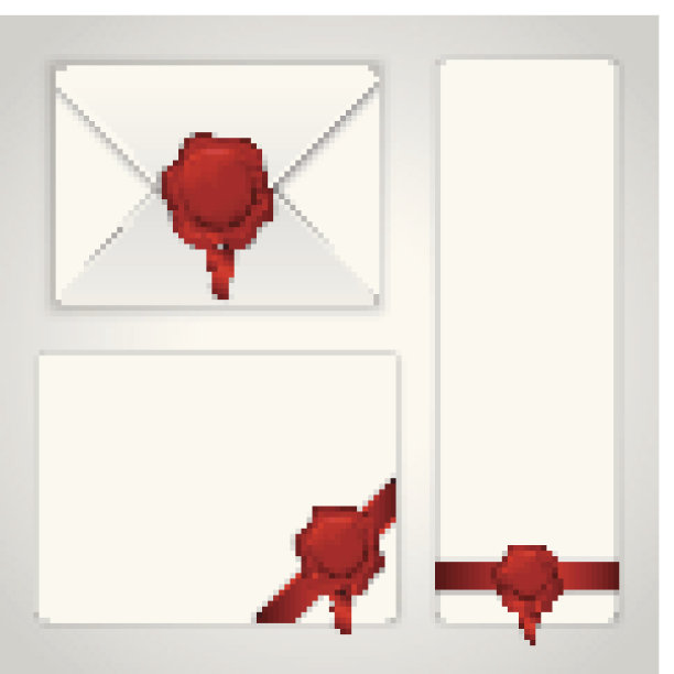 带蜡封的白纸信封图片下载