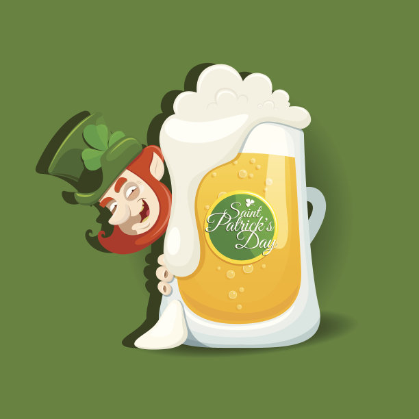 圣帕特里克节设计与淡啤酒图片下载
