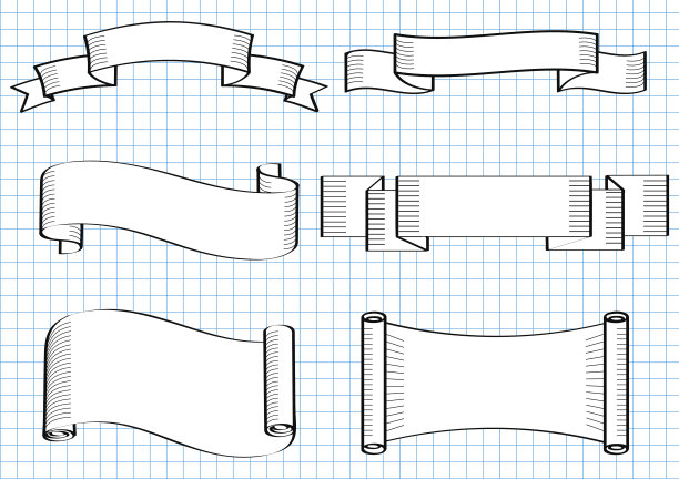 横幅和丝带图片下载