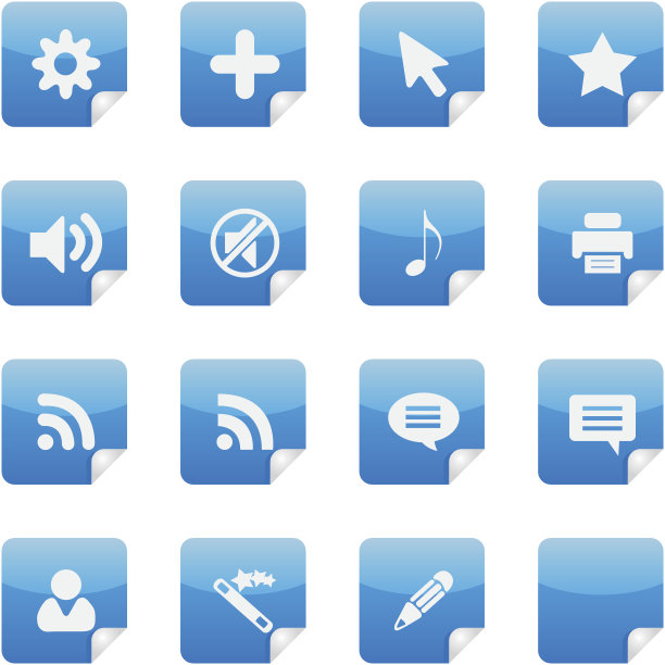 蓝色光滑贴纸|第4部分图片下载