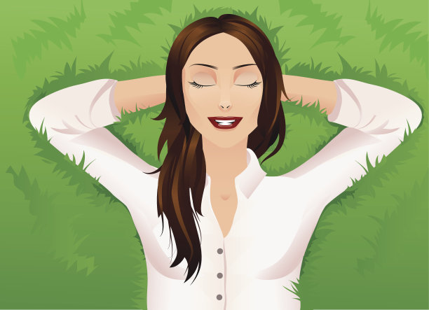 在草地上放松图片下载