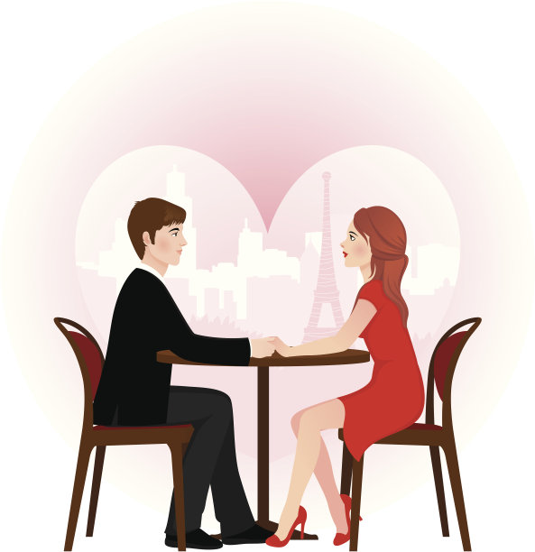 一对情侣在咖啡馆约会图片下载