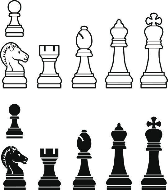 国际象棋棋子套装素材图片