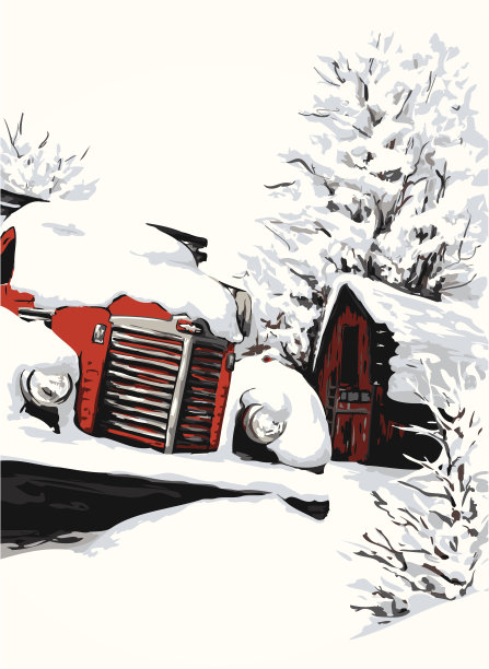 卡车在雪下图片下载