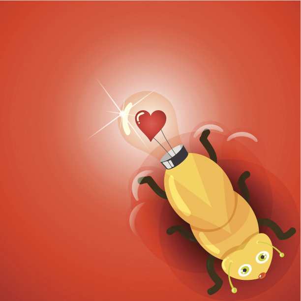 爱灯泡萤火虫素材图片