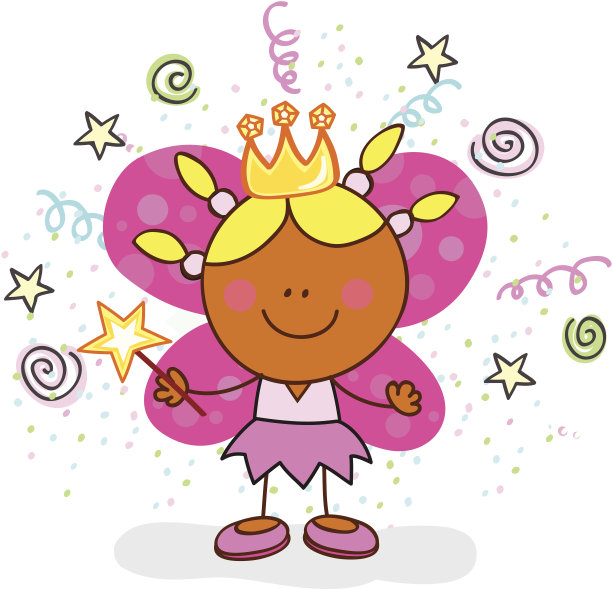 矢量插图的仙女服装黑色孩子摆姿势图片下载