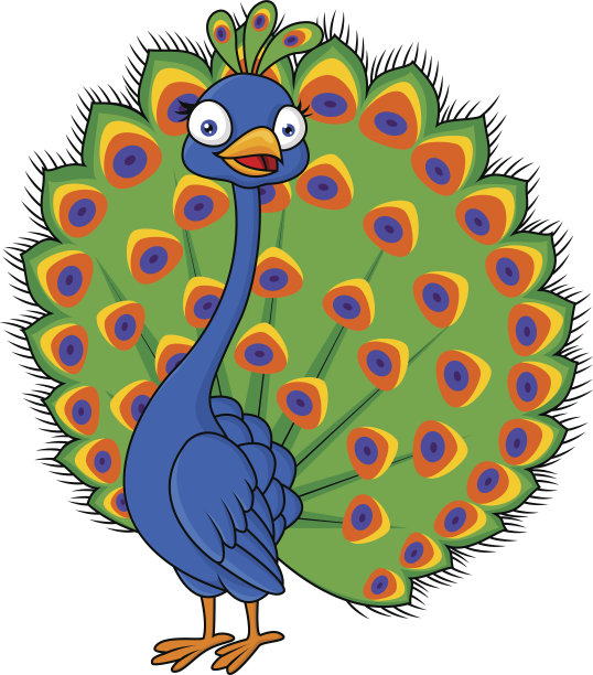 孔雀卡通图片下载