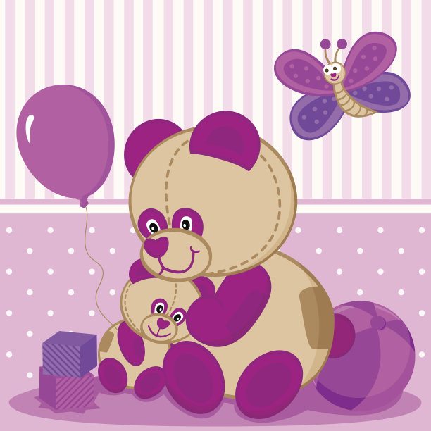 泰迪熊妈妈和宝宝图片下载