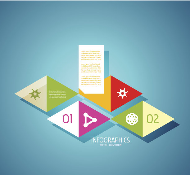 矢量彩色纸信息图形设计图片下载