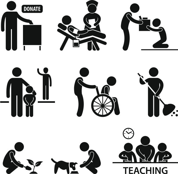 慈善捐赠志愿者帮助象形文字图片下载