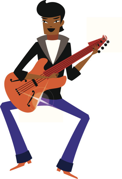 男子弹吉他的特写图片下载