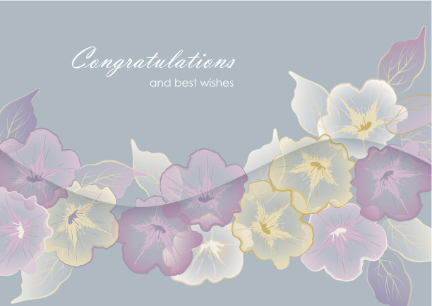 彩色花朵的鲜花模板贺卡图片下载