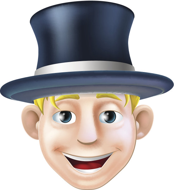 戴大礼帽的卡通人物图片下载