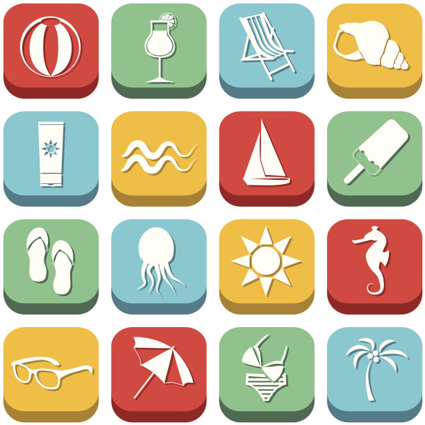 海滩上的图标图片下载