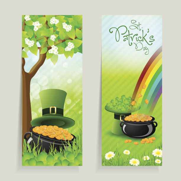 一套圣帕特里克节贺卡图片下载