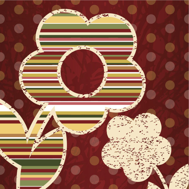 红色背景与装饰花图片下载