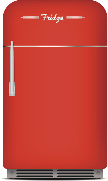 红色复古的冰箱图片下载