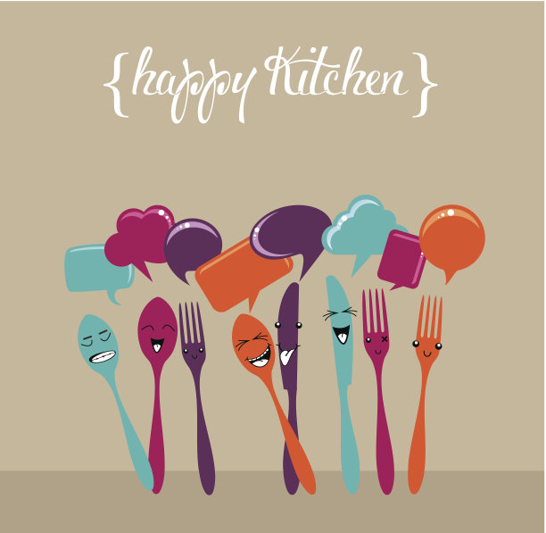 快乐厨房餐具图片下载