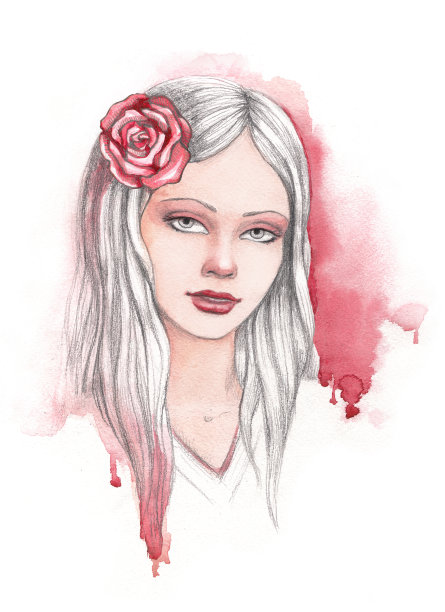 时尚插画美女图片下载