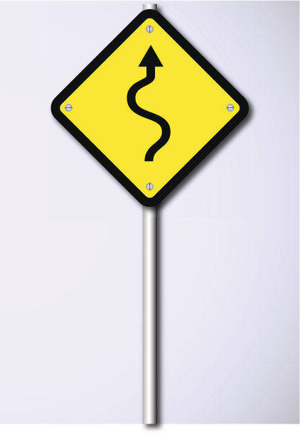 蜿蜒的路标图片下载