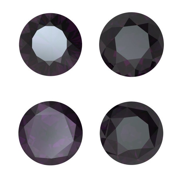 圆形黑色蓝宝石孤立。宝石图片下载