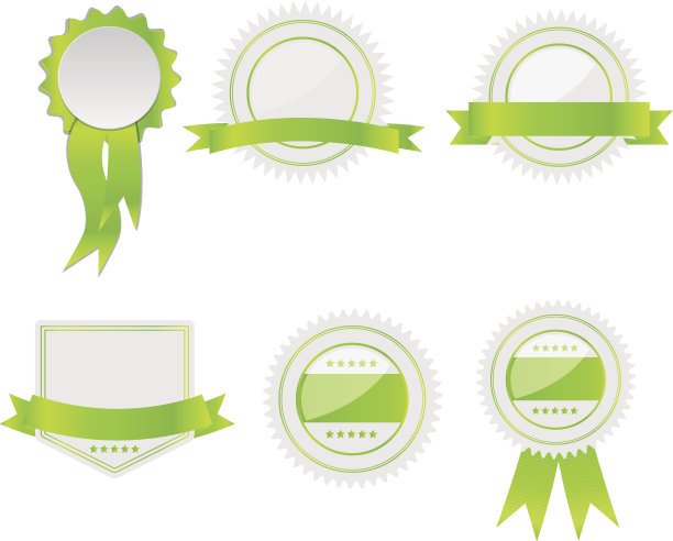 向量插图一套绿色和白色标签图片下载