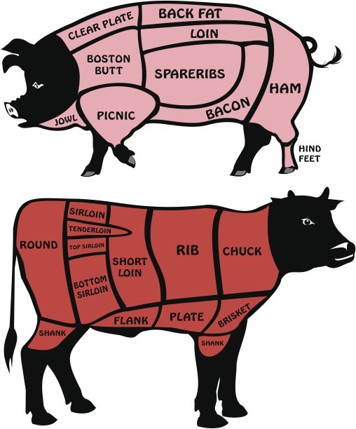 美国猪肉和牛肉图片下载