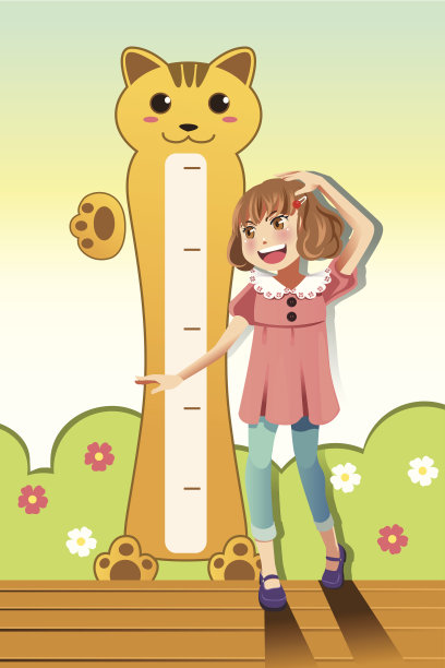 测量身高的女孩图片下载