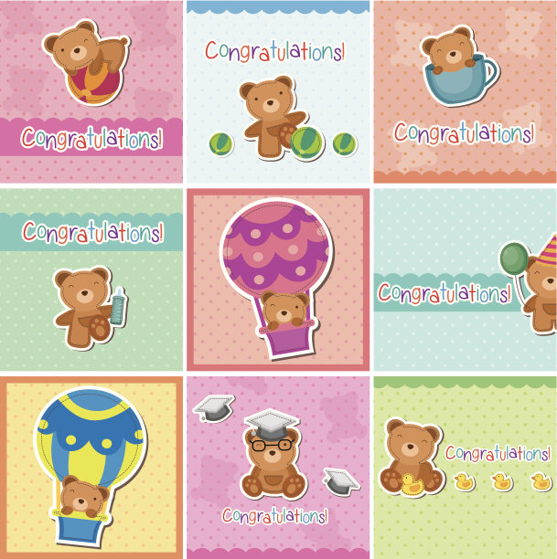 可爱的泰迪熊数码卡图片下载