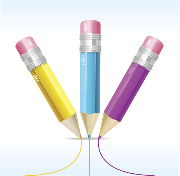 向量铅笔CMYK图片下载