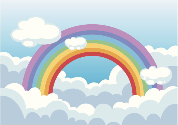 天上有彩虹和云图片下载
