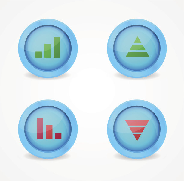 财务图表设置在光滑的图标图片下载