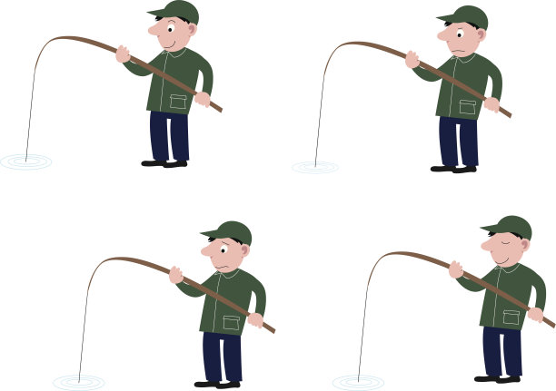 垂钓者与钓竿图片下载