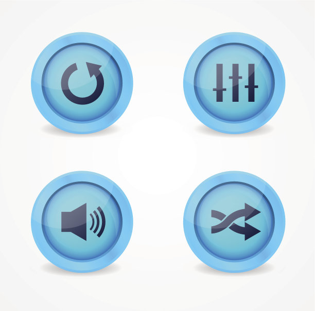 媒体播放器光泽按钮收集图片下载