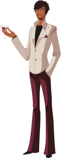 举着酒杯的男人的肖像图片下载