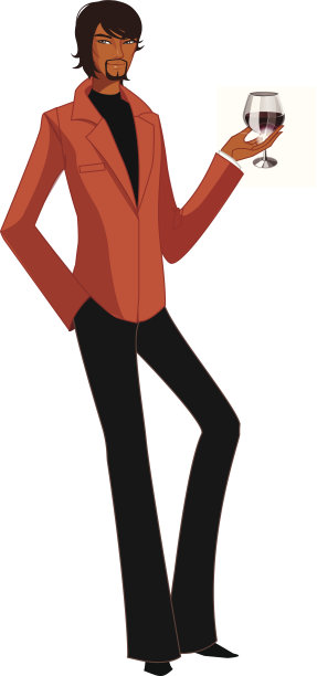 举着酒杯的男人的肖像图片下载