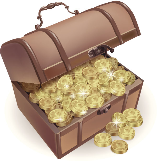 打开装满金币的箱子图片下载